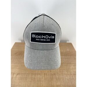 BlackOvis Trucker Hat Gray/Black One Size Fits Most SnapBack Mesh Cap